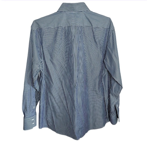 BOSS Navy Striped Spread Collar Regular Fit 17.5/44 - Picture 2 of 9